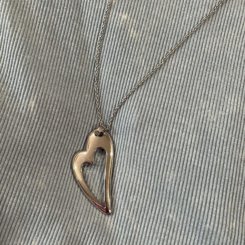 Steel by design elongated Heart Pendant Necklace